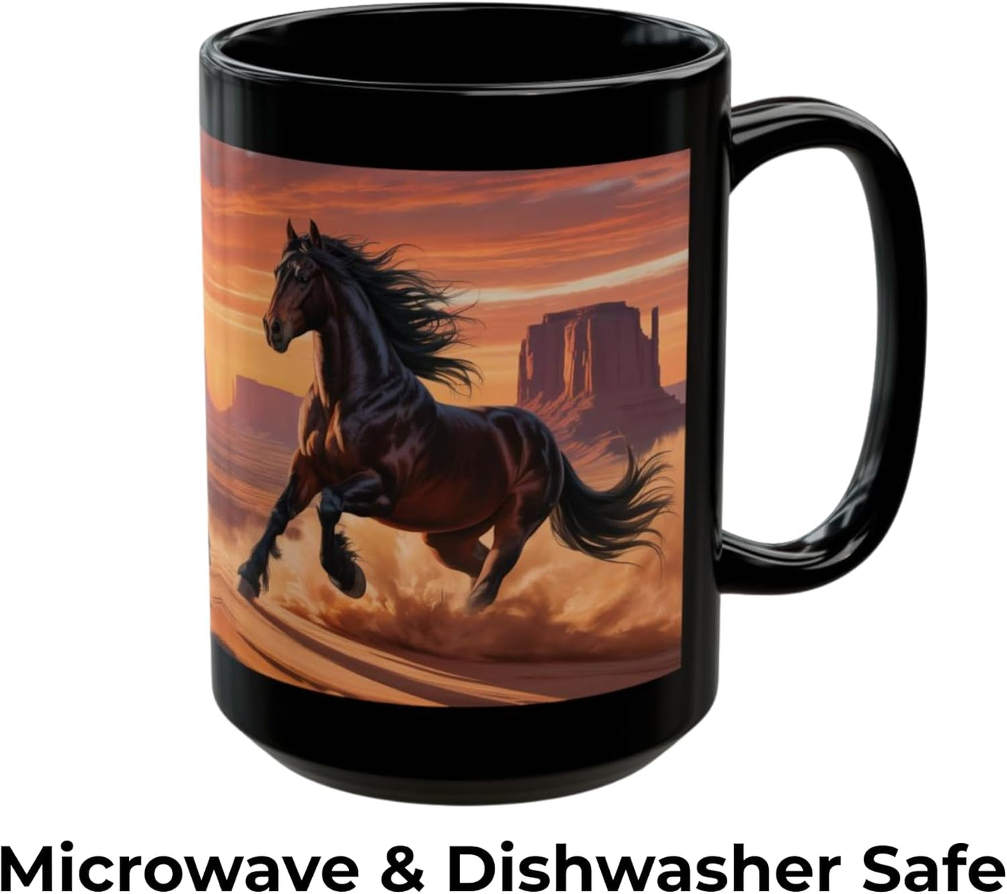 Horse Coffee Mug – Canyon Stallion Ceramic 15oz Western Desert Horse Mug