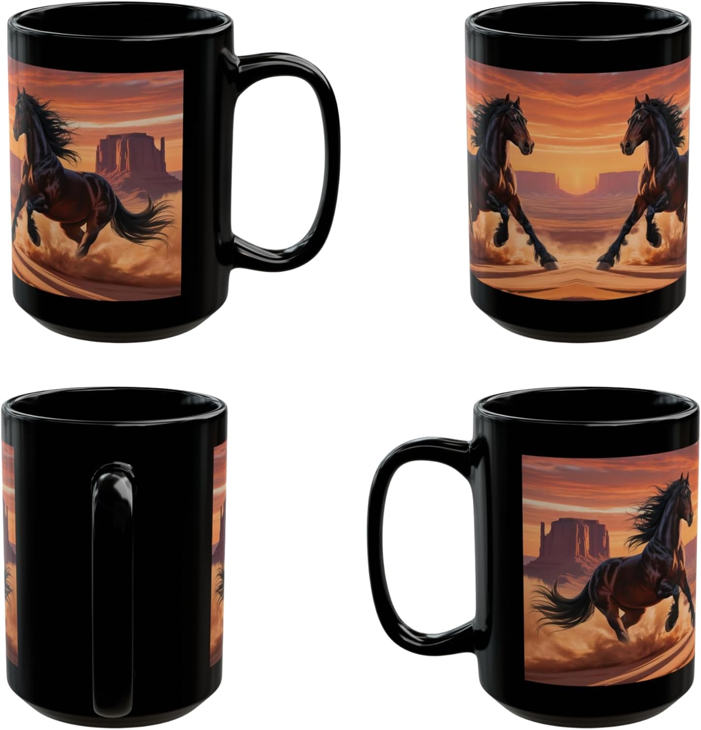 Horse Coffee Mug – Canyon Stallion Ceramic 15oz Western Desert Horse Mug