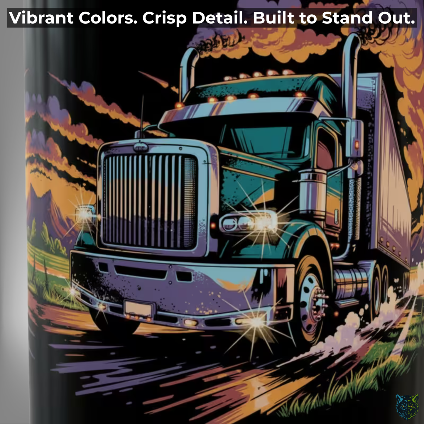 Truck Driver Coffee Mug Semi Truck Design Black Ceramic 15oz Long Haul Gift by Lair Gadgets