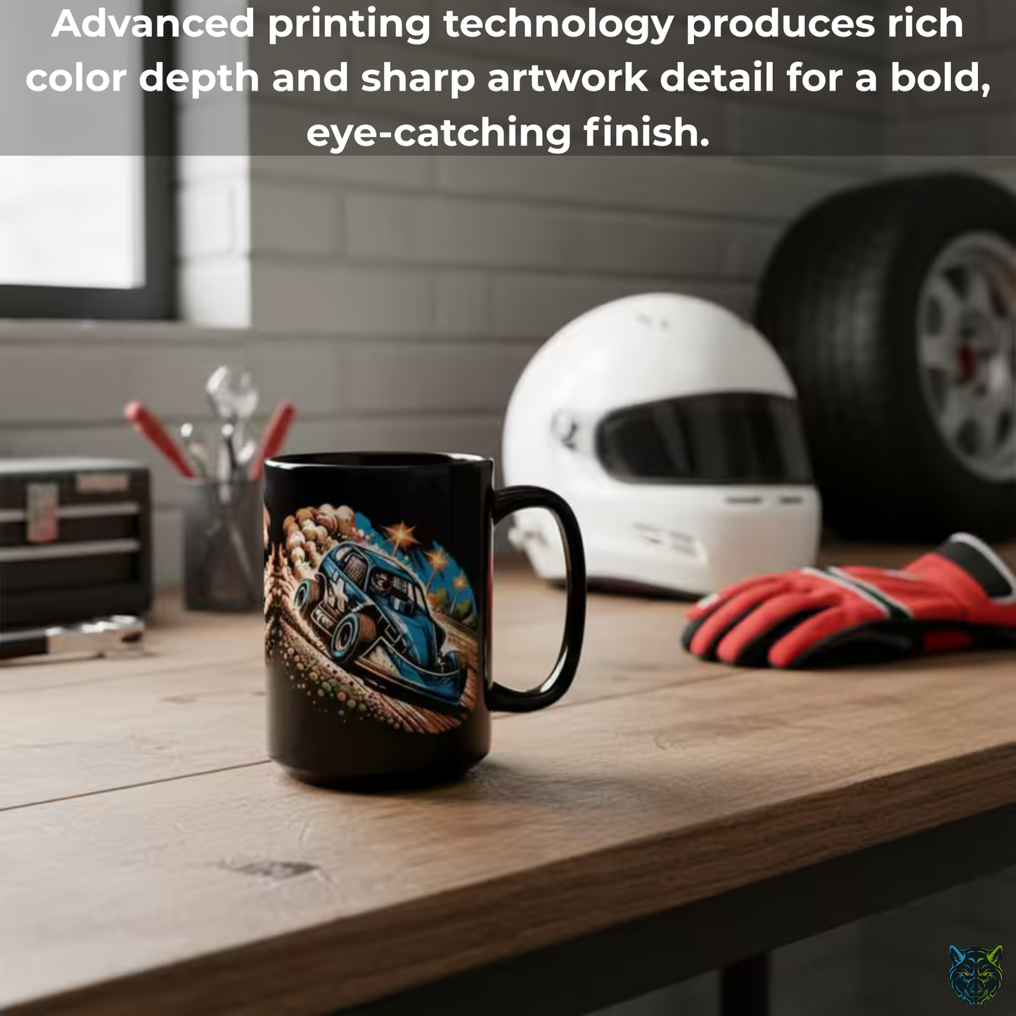 Dirt Track Racing Coffee Mug Race Car Design Black Ceramic 15oz Speedway Gift by Lair Gadgets