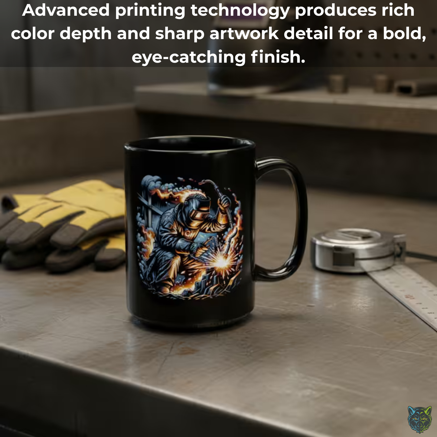 Welder Coffee Mug Welding Worker Design Black Ceramic 15 Oz Tradesman Gift by Lair Gadgets
