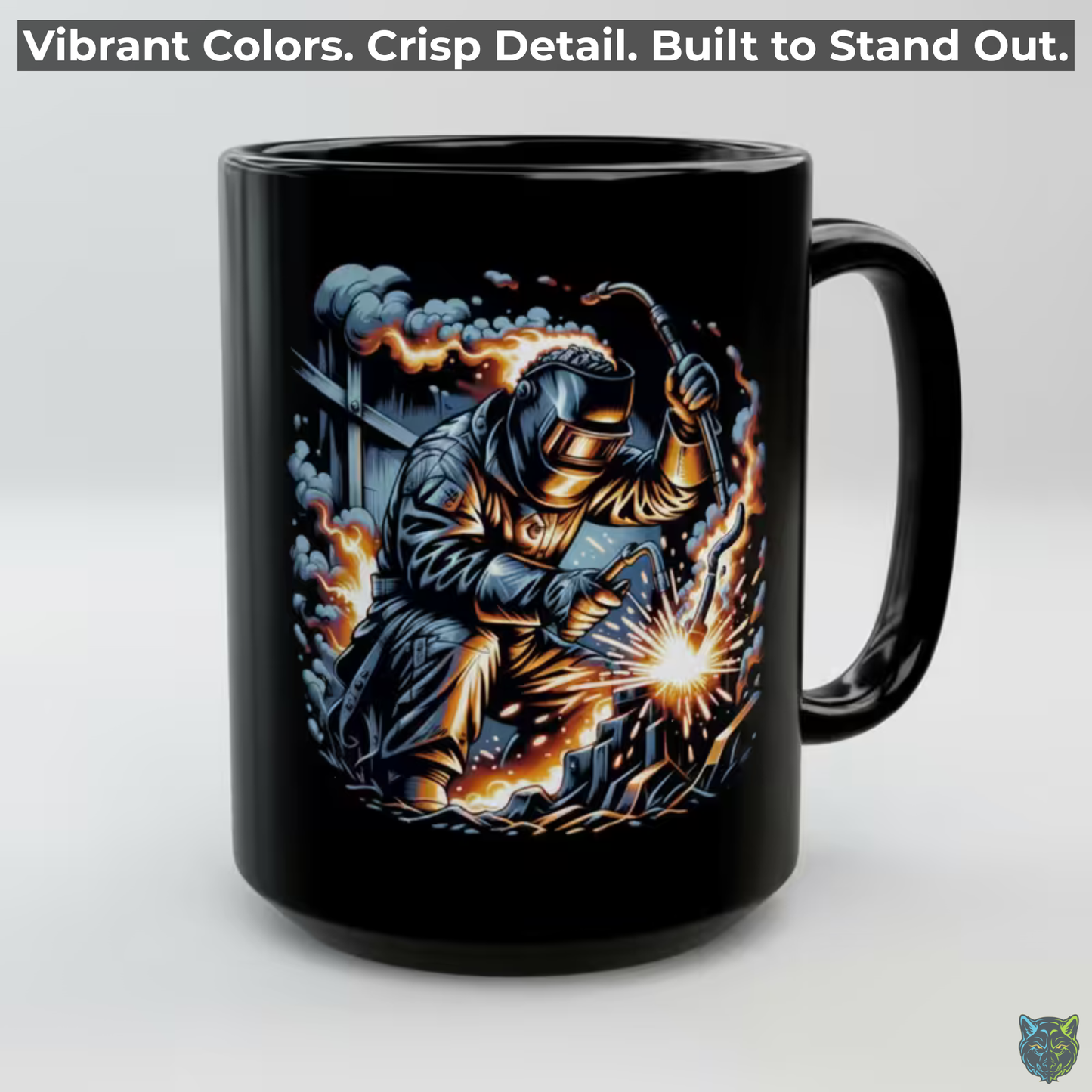 Welder Coffee Mug Welding Worker Design Black Ceramic 15 Oz Tradesman Gift by Lair Gadgets