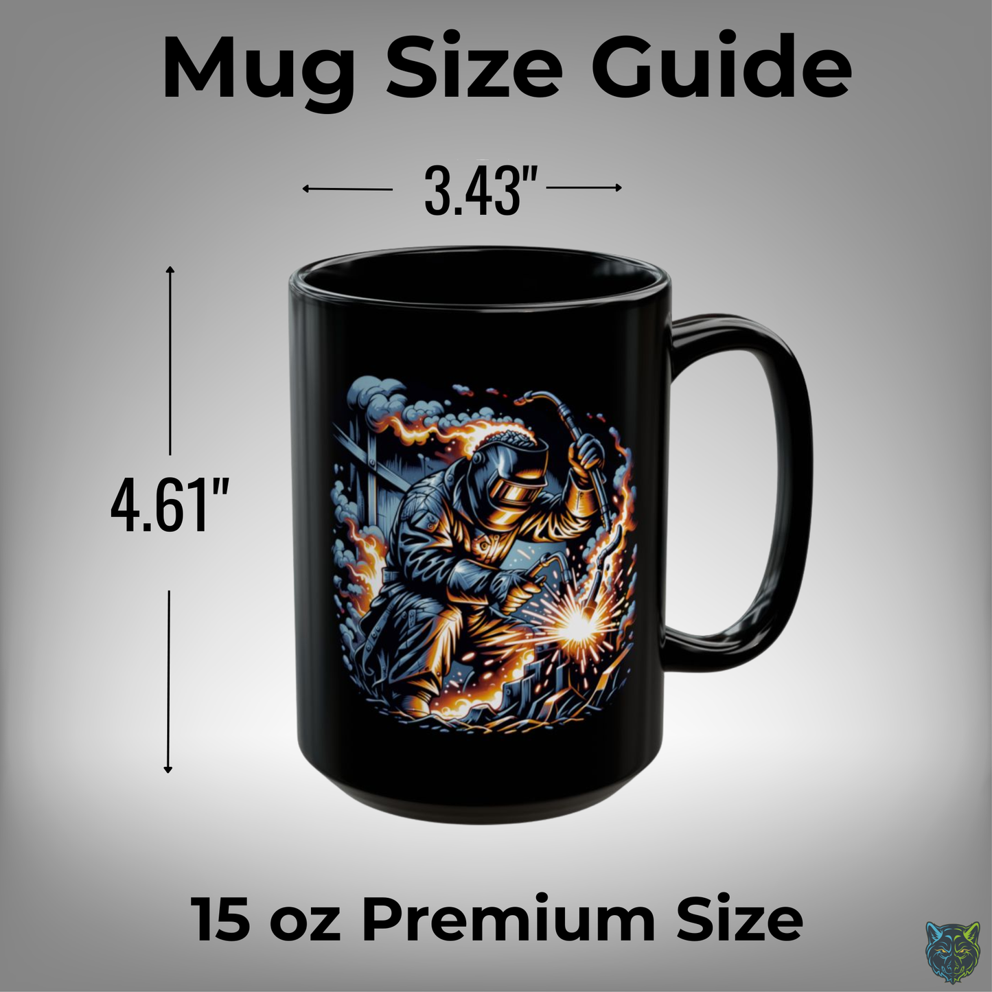 Welder Coffee Mug Welding Worker Design Black Ceramic 15 Oz Tradesman Gift by Lair Gadgets