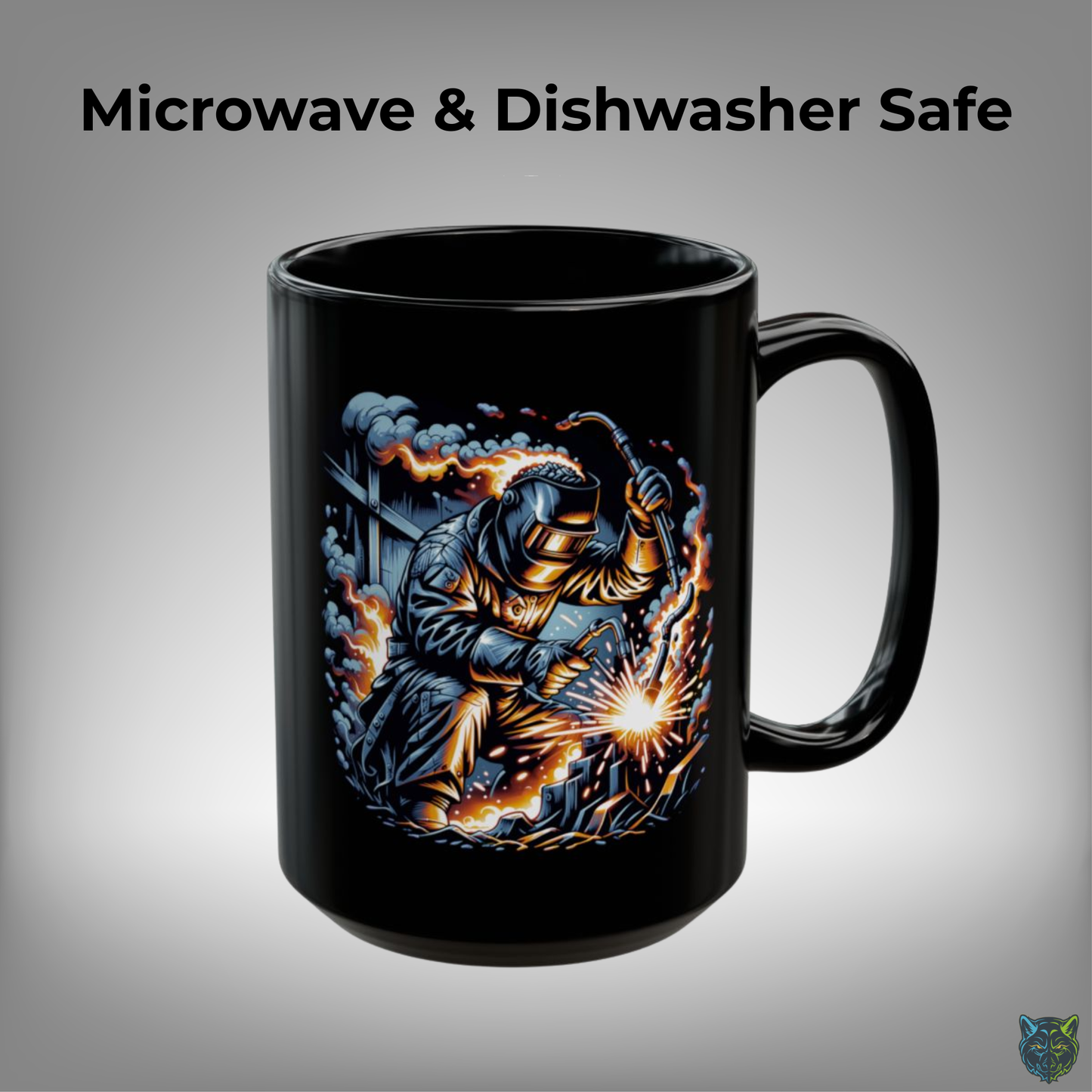 Welder Coffee Mug Welding Worker Design Black Ceramic 15 Oz Tradesman Gift by Lair Gadgets