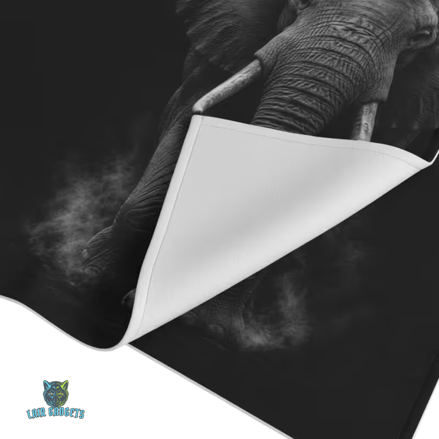Elephant Throw Blanket 60x80 – Monochrome Wildlife Plush Blanket for Couch Bed Sofa – Luxury Black Safari Decor – Shadow Titan by Lair Gadgets