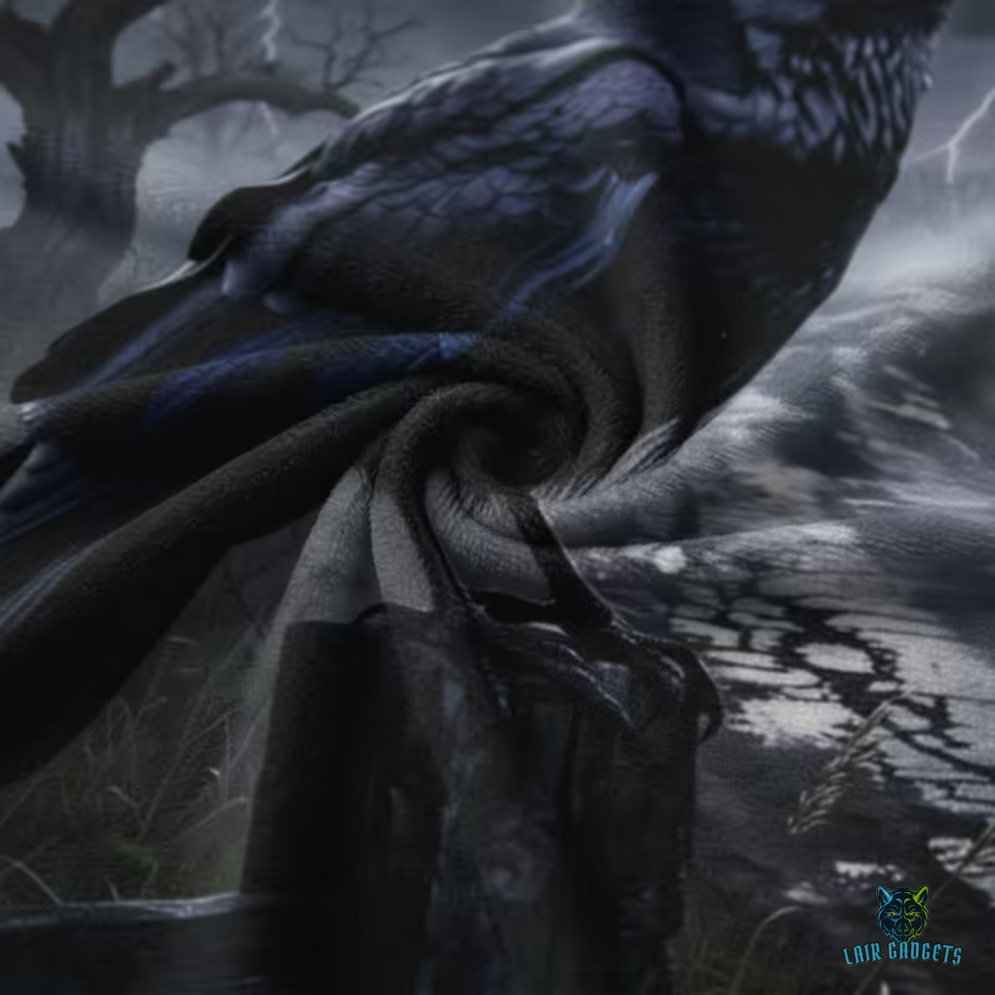 Raven Throw Blanket 60x80 – Gothic Plush Blanket for Couch Bed Sofa – Dark Academia Moonlit Decor – Raven Hollow Road by Lair Gadgets