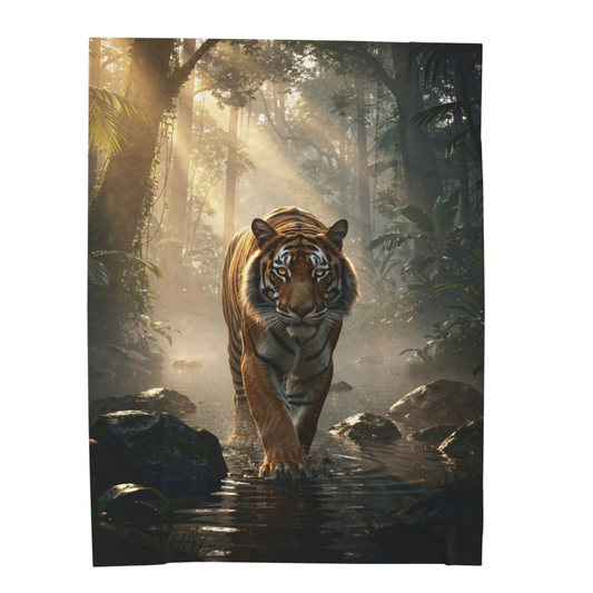 Tiger Throw Blanket 60x80 – Safari Wildlife Plush Blanket for Couch Bed Sofa – Cinematic Jungle Decor – Jungle Apex by Lair Gadgets
