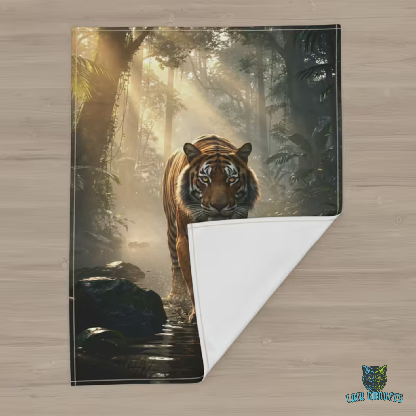 Tiger Throw Blanket 60x80 – Safari Wildlife Plush Blanket for Couch Bed Sofa – Cinematic Jungle Decor – Jungle Apex by Lair Gadgets