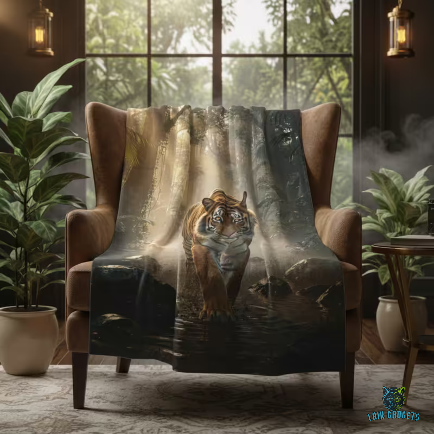 Tiger Throw Blanket 60x80 – Safari Wildlife Plush Blanket for Couch Bed Sofa – Cinematic Jungle Decor – Jungle Apex by Lair Gadgets