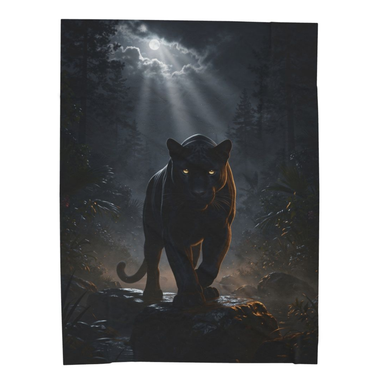 Black Panther Throw Blanket 60x80 – Jungle Wildlife Plush Blanket for Couch Bed Sofa – Cinematic Dark Decor – Midnight Predator by Lair Gadgets