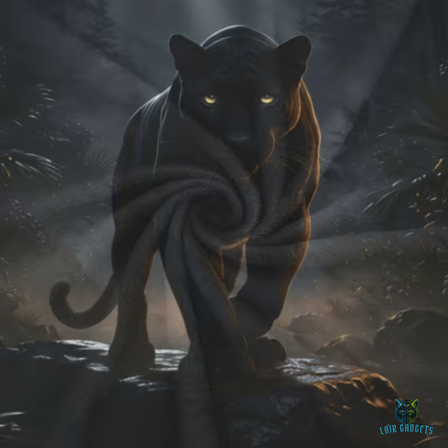 Black Panther Throw Blanket 60x80 – Jungle Wildlife Plush Blanket for Couch Bed Sofa – Cinematic Dark Decor – Midnight Predator by Lair Gadgets