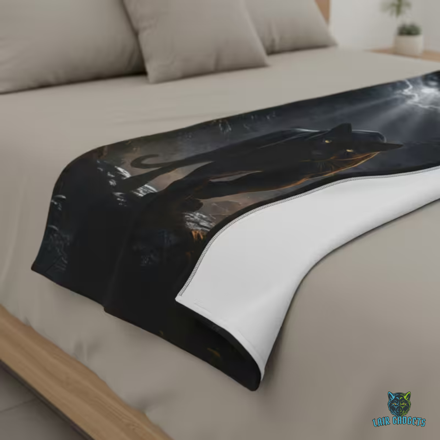Black Panther Throw Blanket 60x80 – Jungle Wildlife Plush Blanket for Couch Bed Sofa – Cinematic Dark Decor – Midnight Predator by Lair Gadgets