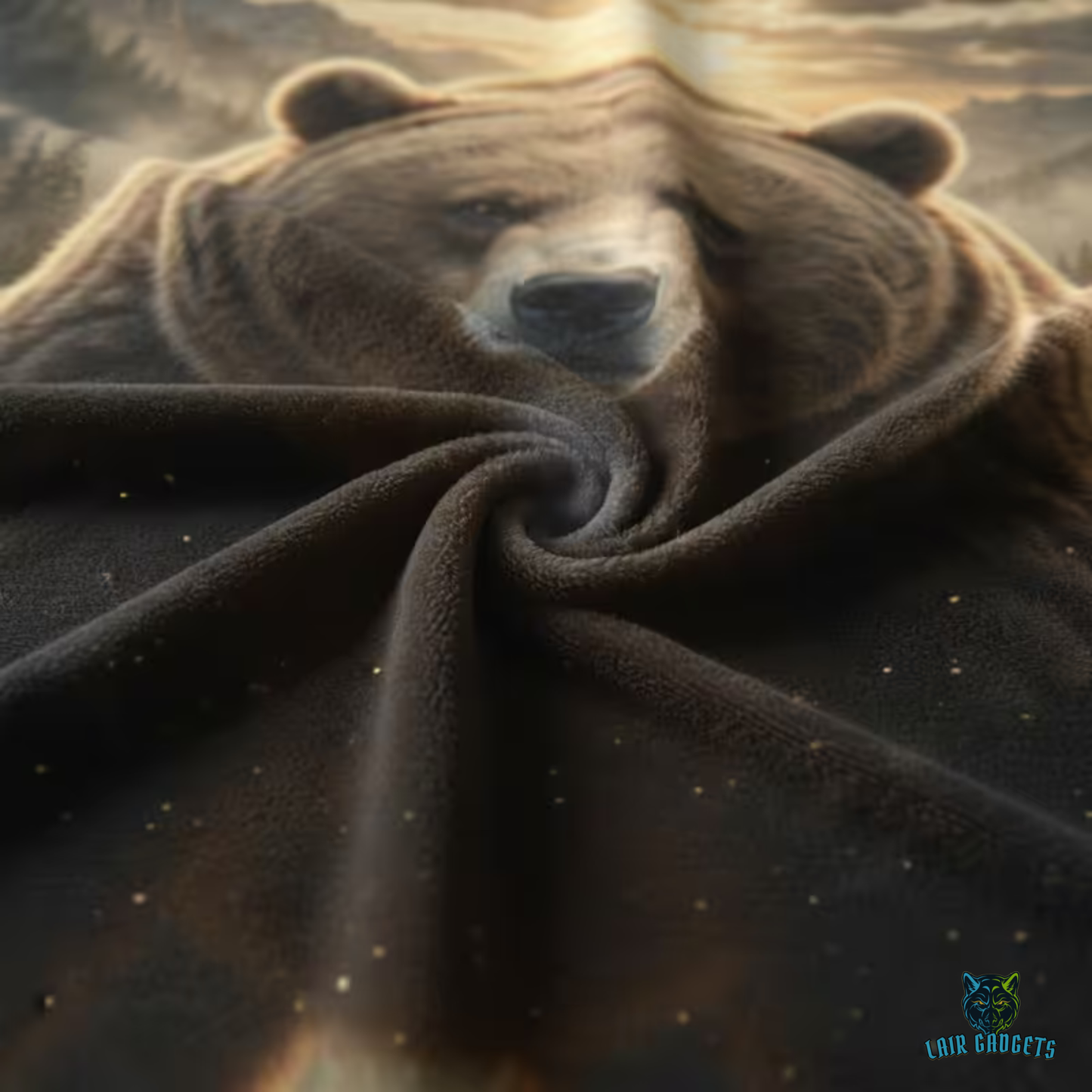 Bear Throw Blanket 60x80 – Rustic Wildlife Plush Blanket for Couch Bed Sofa – Mountain Lodge Decor – Mountain Titan by Lair Gadgets