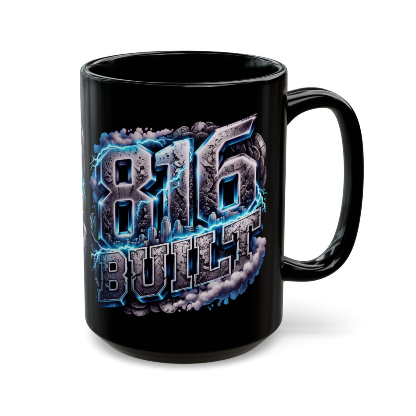 Kansas City Mug 816 Built Skyline Design Black Ceramic 15 Oz Local Gift by Lair Gadgets