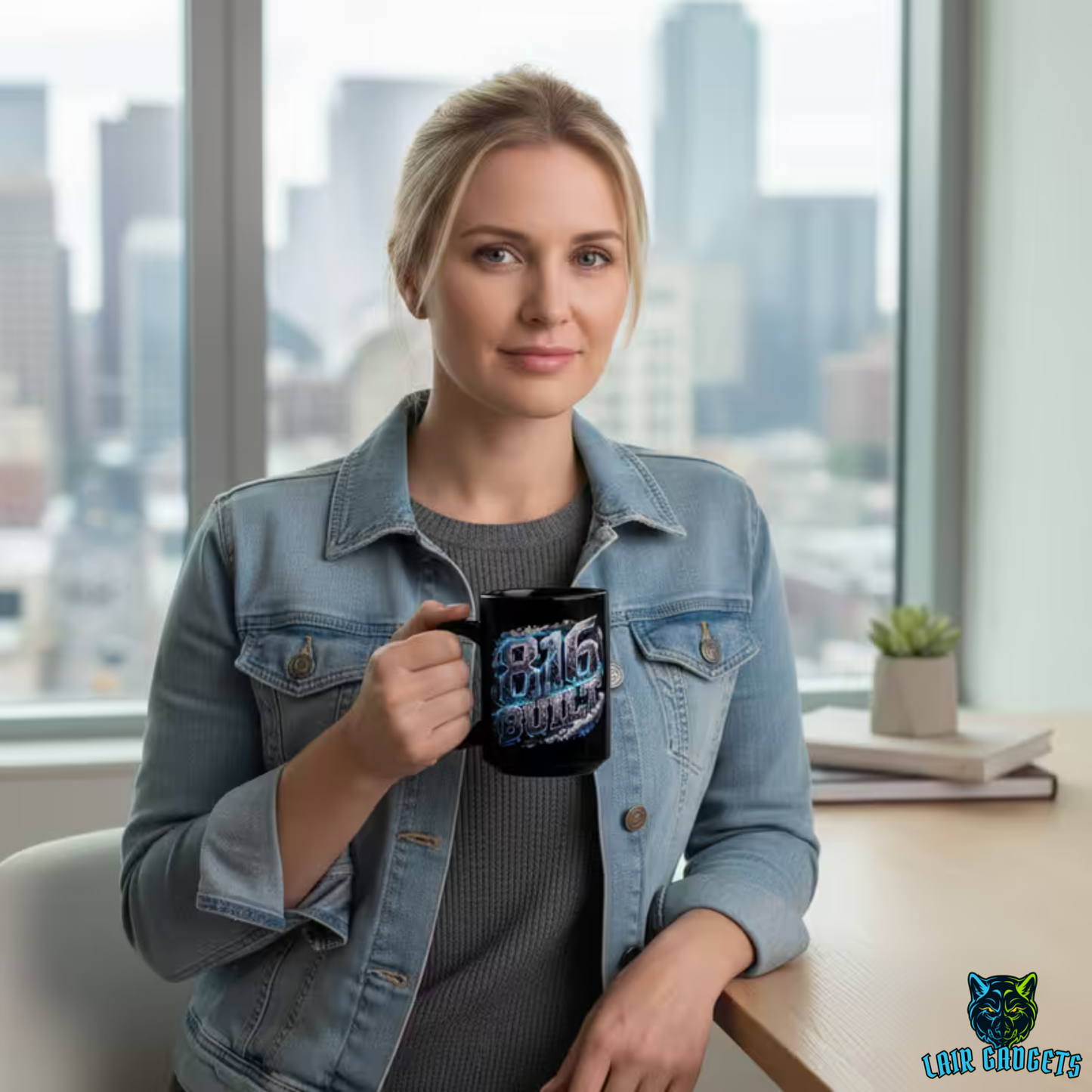 Kansas City Mug 816 Built Skyline Design Black Ceramic 15 Oz Local Gift by Lair Gadgets