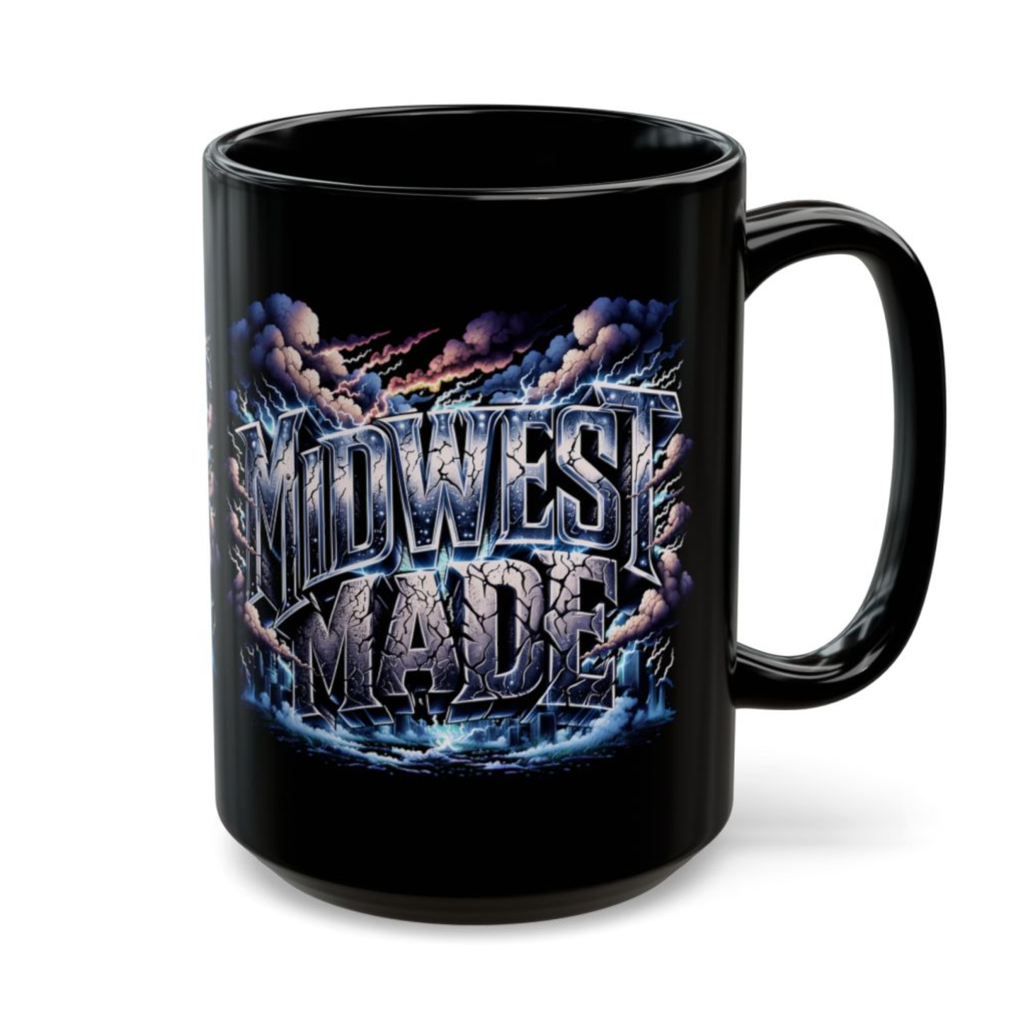 Midwest Coffee Mug Midwest Made Storm Design Black Ceramic 15 Oz Regional Gift by Lair Gadgets
