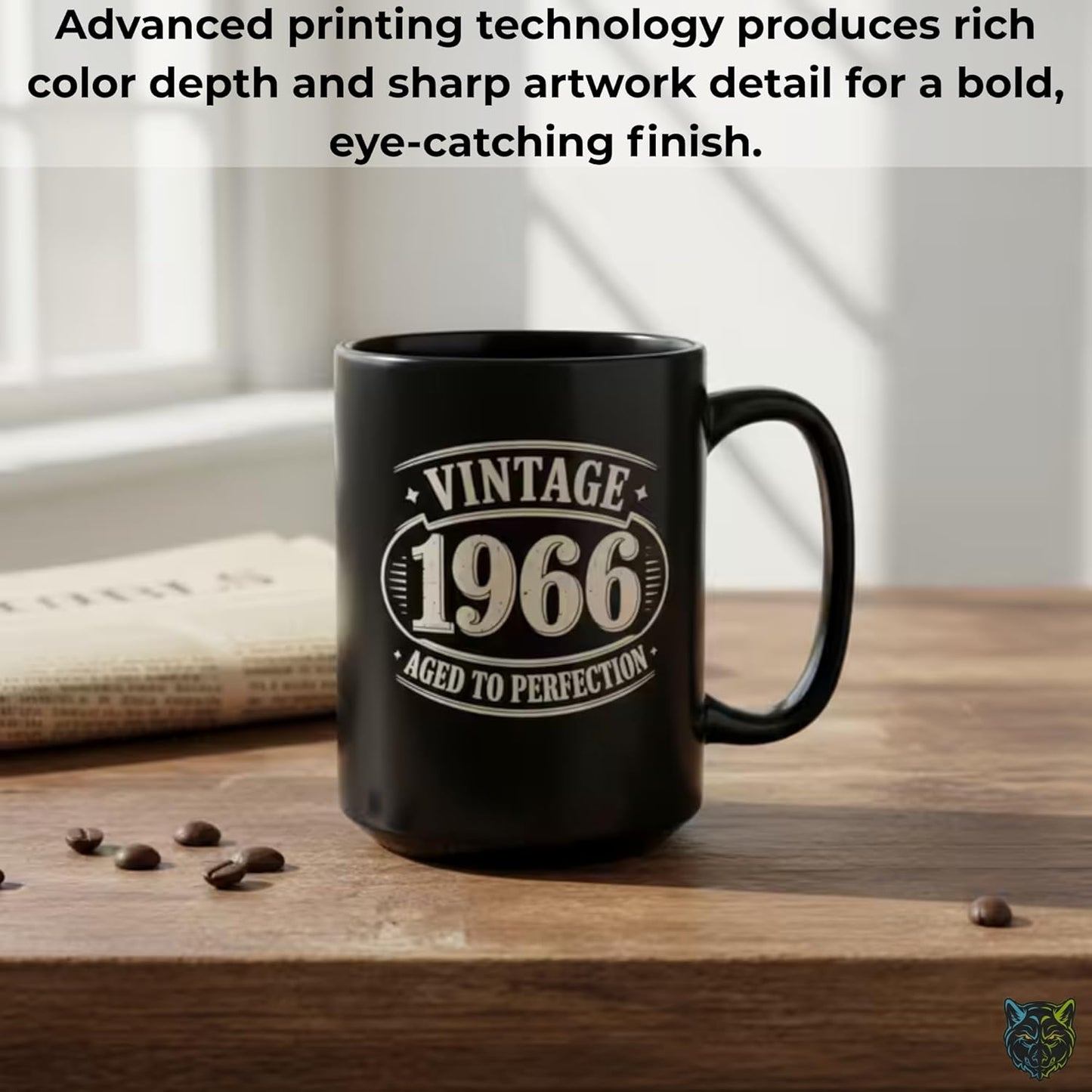 60th Birthday Coffee Mug Vintage 1966 Aged to Perfection Ceramic Mug 15oz Birthday Gift