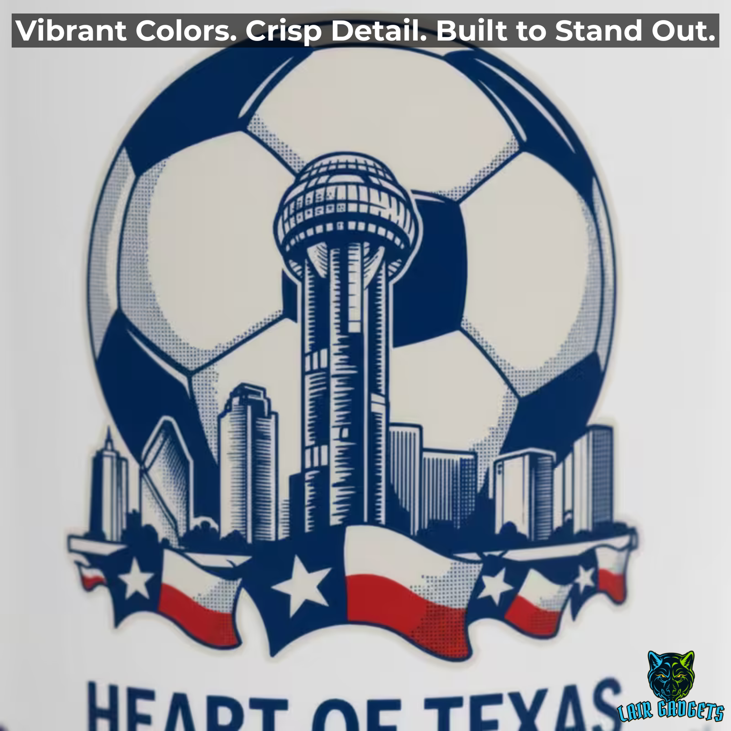 Dallas Soccer Mug – Heart of Texas 2026 Host City Coffee Mug for Soccer Fans – 15oz – by Lair Gadgets