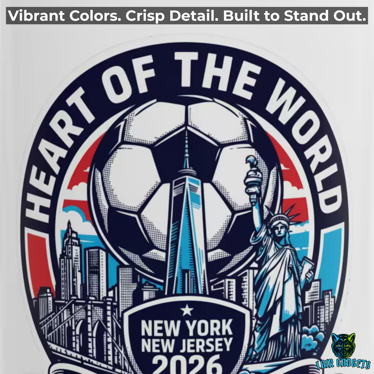 New York Soccer Mug – New York New Jersey 2026 Host City Coffee Mug for Soccer Fans – 15oz – by Lair Gadgets