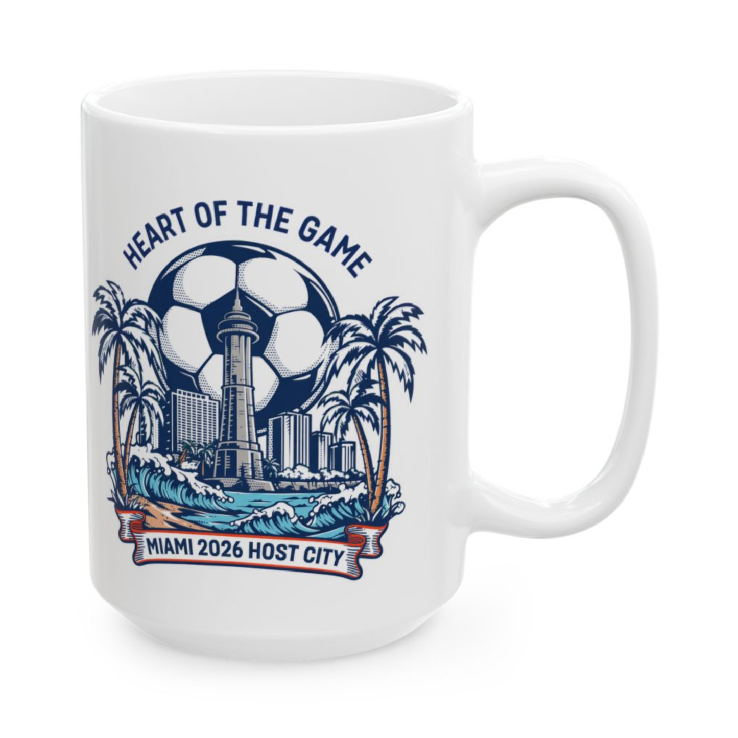 Miami Soccer Mug – Miami 2026 Host City Coffee Mug for Soccer Fans – 15oz – by Lair Gadgets