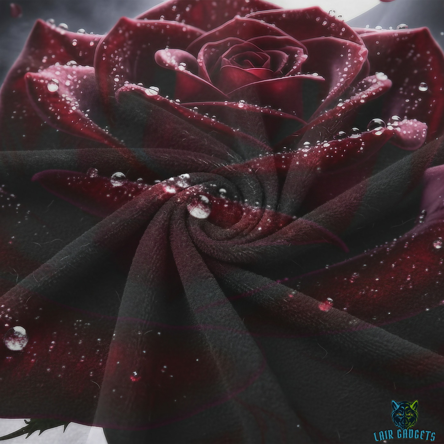 Rose Throw Blanket 60x80 – Gothic Floral Plush Blanket for Couch Bed Sofa – Dark Romance Decor – Crimson Moon Bloom by Lair Gadgets