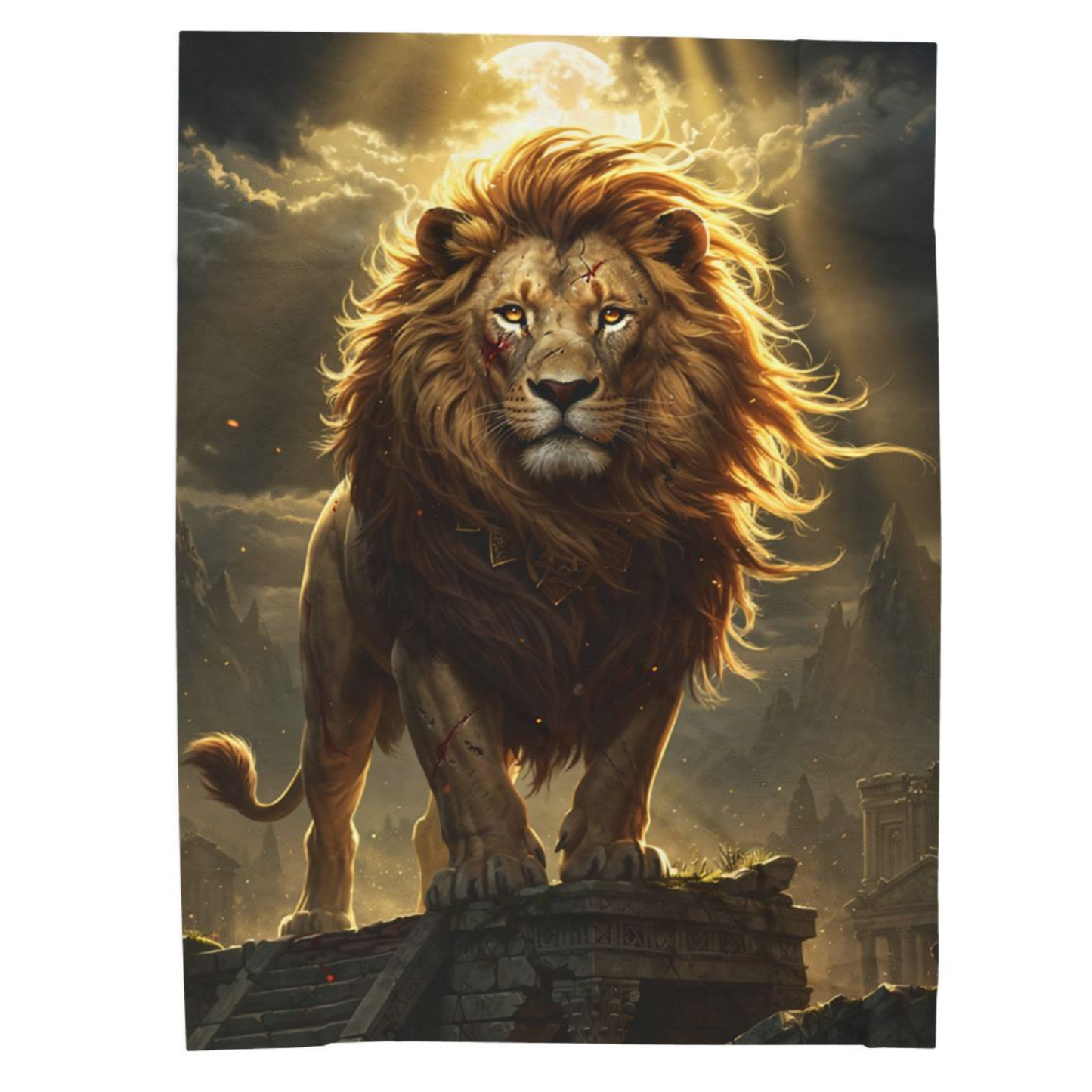 Lion Throw Blanket 60x80 – Plush Wildlife Blanket for Couch Bed Sofa – Majestic Lion Decor – Crown of Dominion by Lair Gadgets