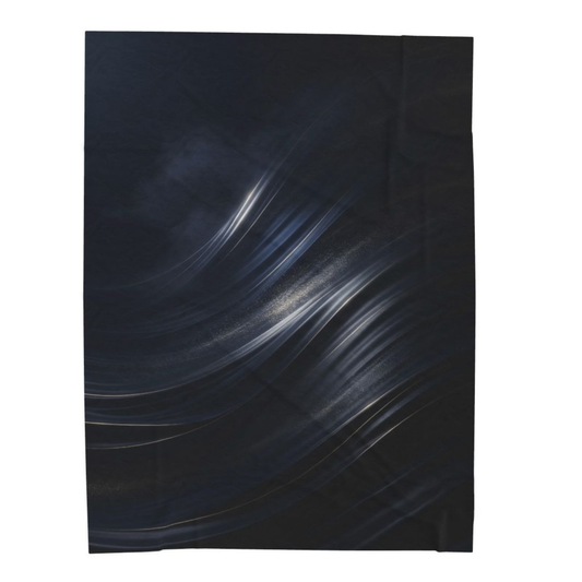 Abstract Throw Blanket 60x80 – Plush Modern Blanket for Couch Bed Sofa – Contemporary Navy Blue Decor – Midnight Currents by Lair Gadgets