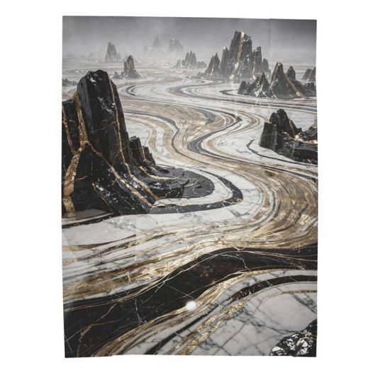 Abstract Marble Throw Blanket Black Gold Luxury Decor Blanket Modern Contemporary Home Accent Soft Plush Couch Throw by Lair Gadgets