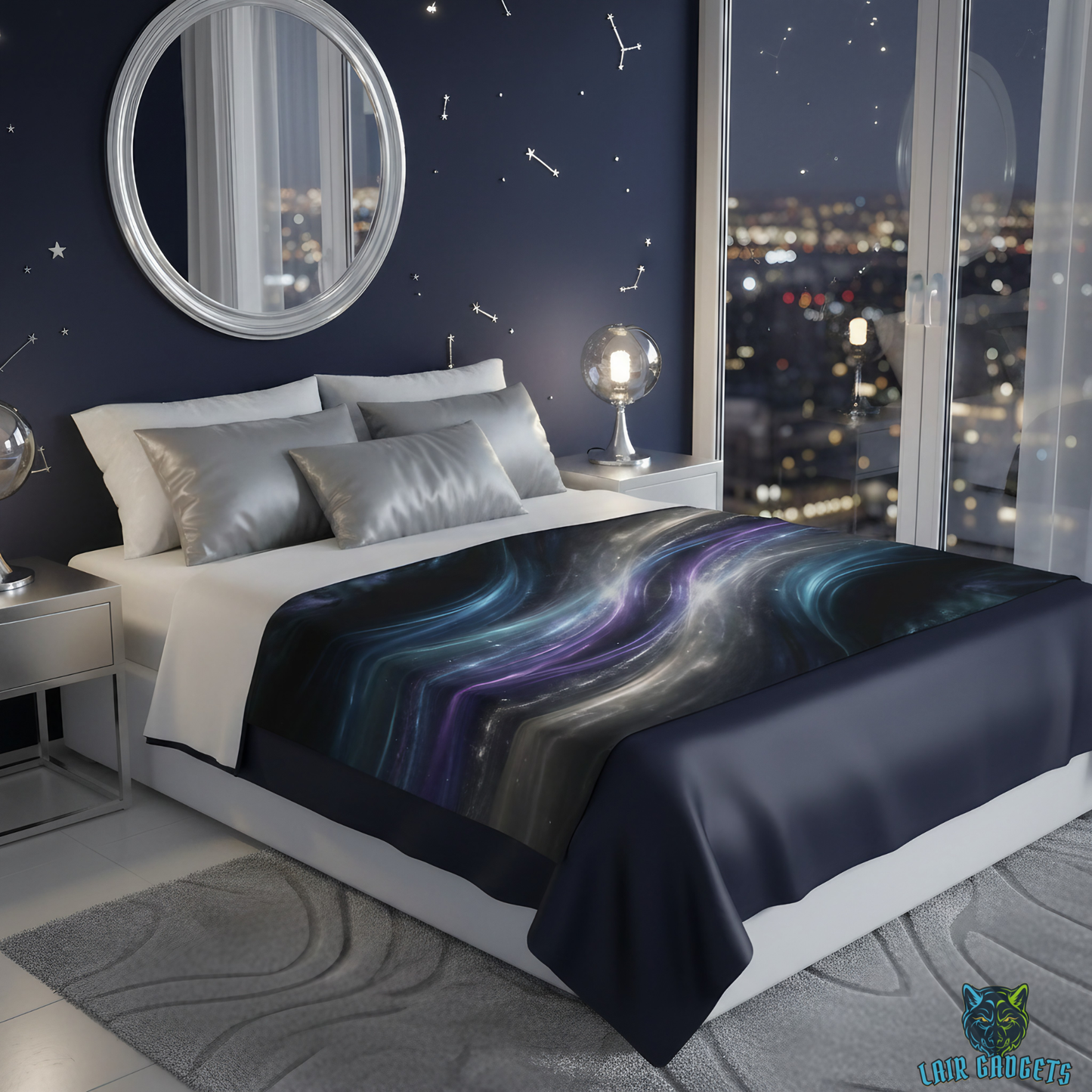 Galaxy Throw Blanket Space Nebula Cosmic Stars Blanket Celestial Decor Soft Plush Couch Throw by Lair Gadgets