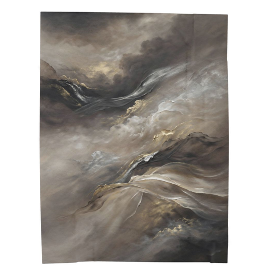 Abstract Neutral Throw Blanket 60x80 – Beige Gray Modern Home Decor – Soft Plush Accent Cover for Sofa Bed Chair – by Lair Gadgets