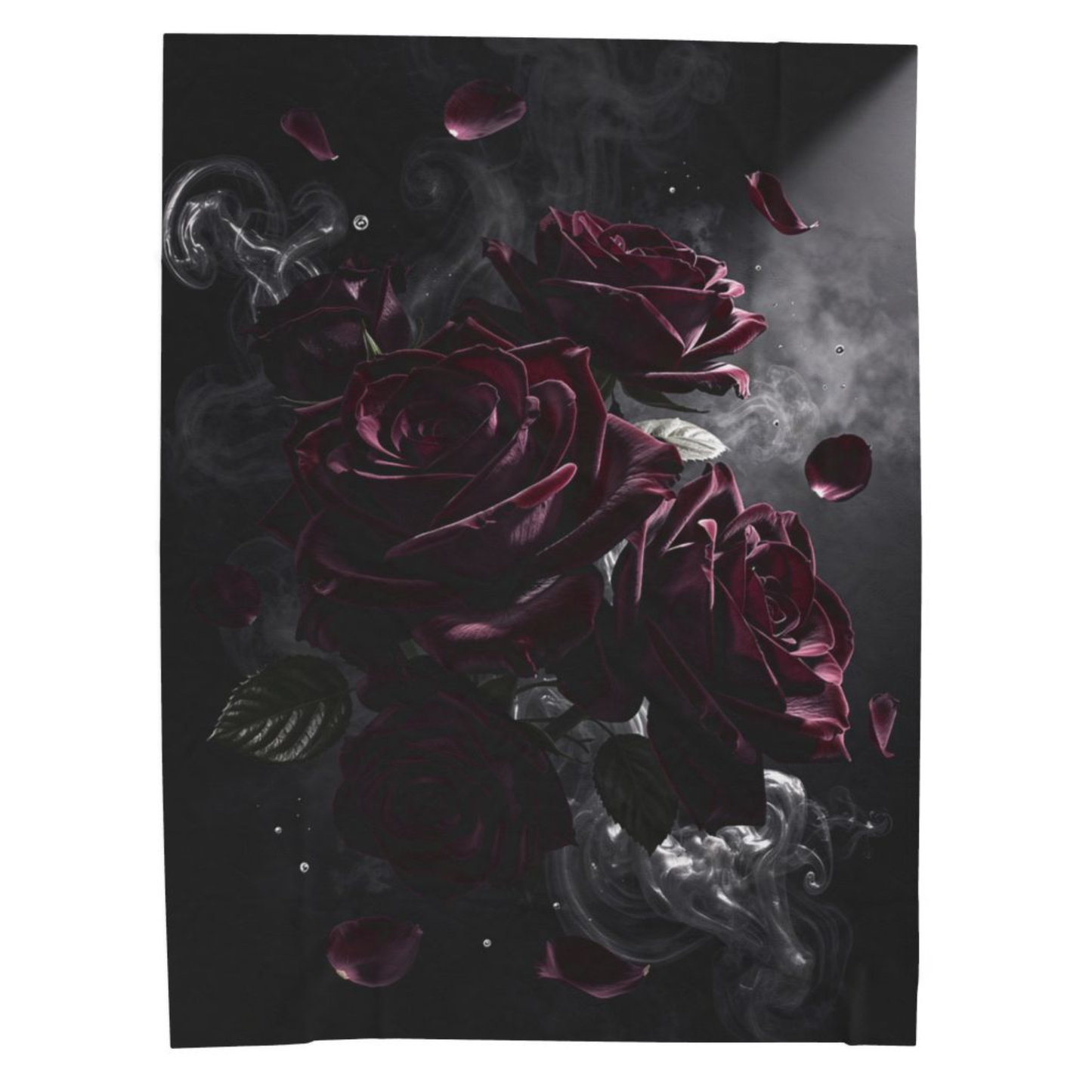 Rose Throw Blanket – Dark Floral Decor with Burgundy Blooms – Soft Plush Accent for Couch Bed Chair – by Lair Gadgets