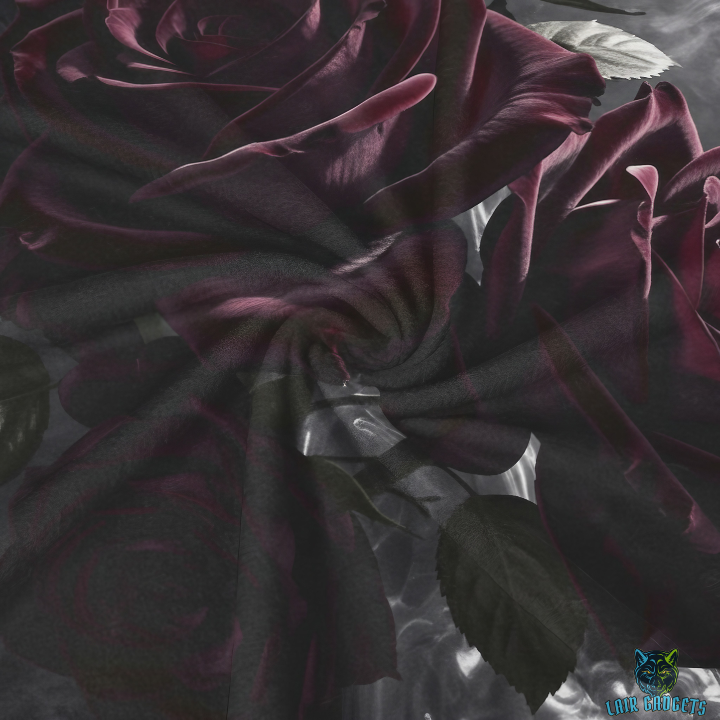 Rose Throw Blanket – Dark Floral Decor with Burgundy Blooms – Soft Plush Accent for Couch Bed Chair – by Lair Gadgets