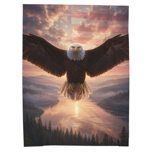 Bald Eagle Throw Blanket 60x80 – Patriotic American Wildlife Decor – Soft Plush Accent for Couch Bed Chair – by Lair Gadgets