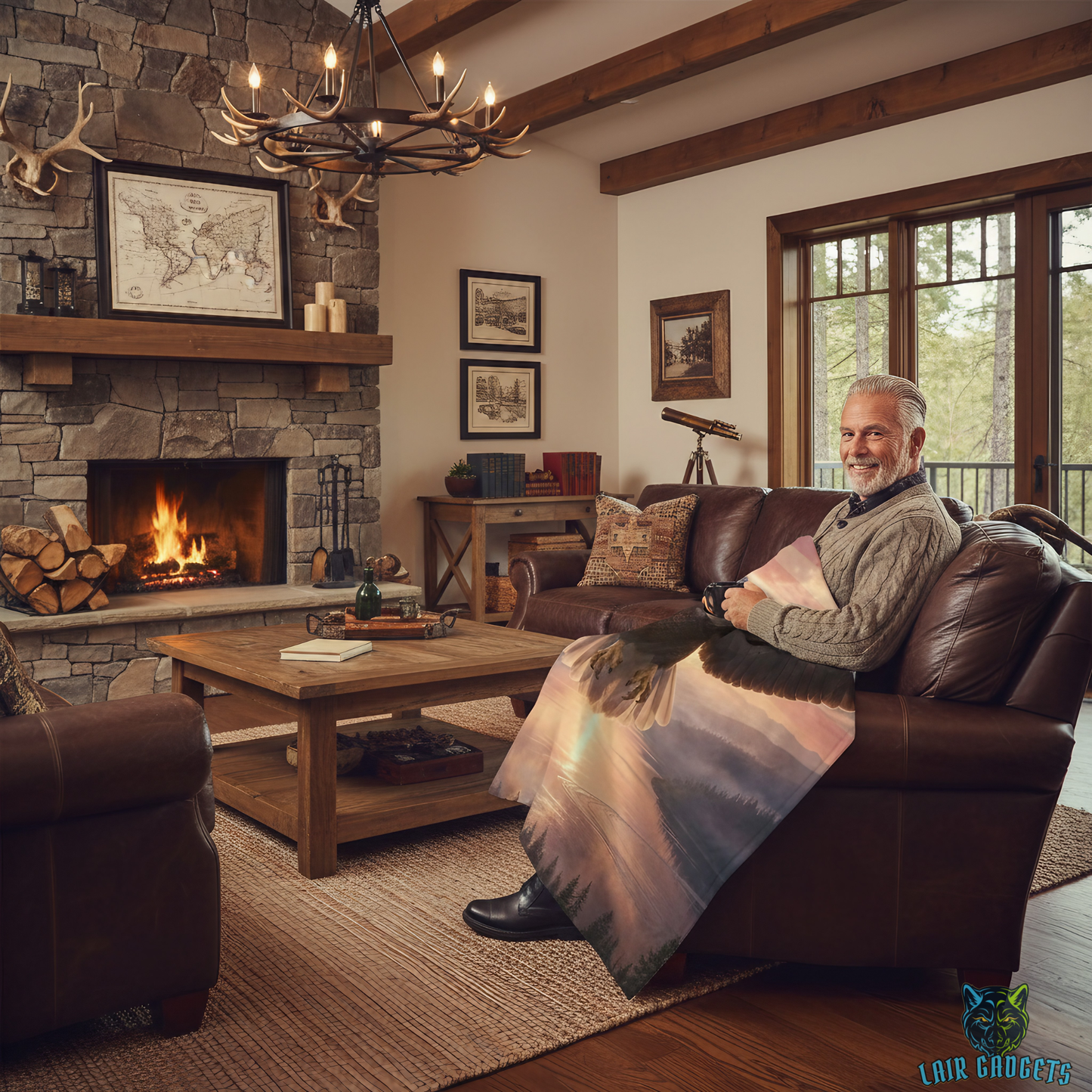 Bald Eagle Throw Blanket 60x80 – Patriotic American Wildlife Decor – Soft Plush Accent for Couch Bed Chair – by Lair Gadgets