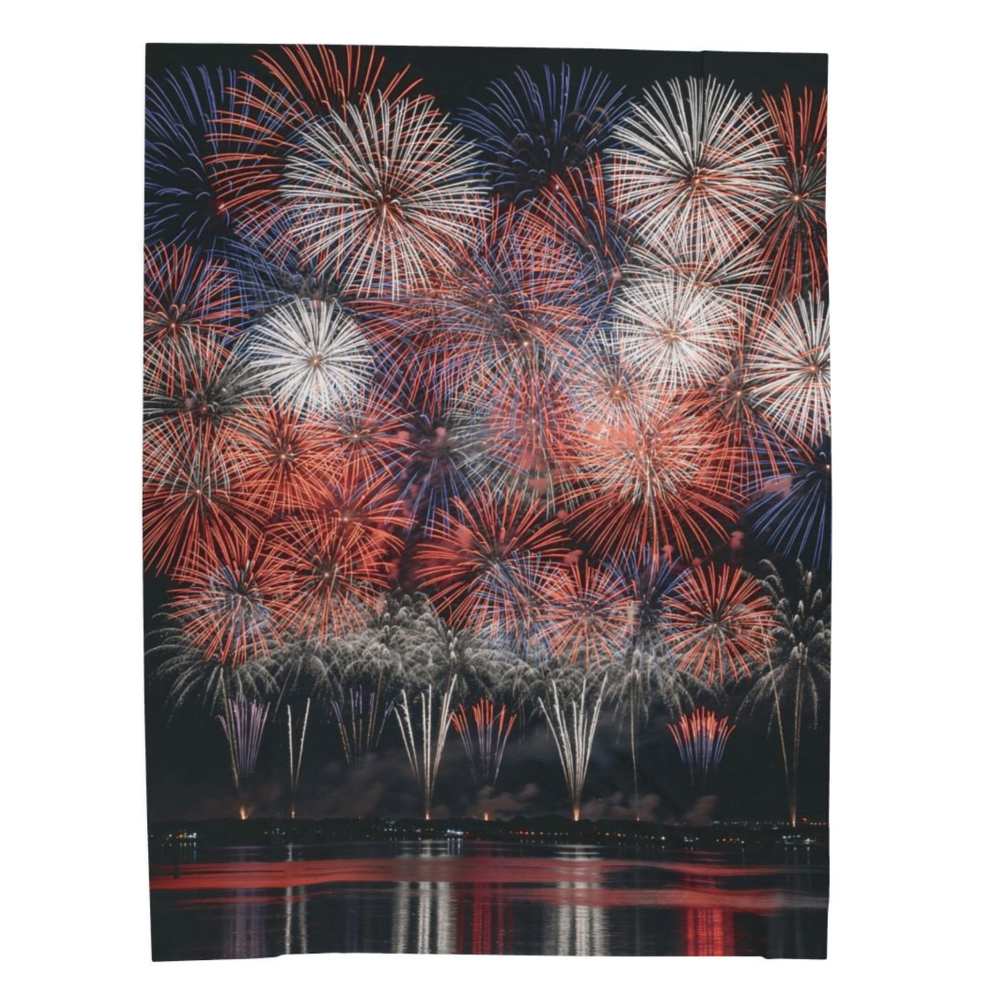Fireworks Throw Blanket 60x80 – Patriotic Americana Celebration Decor – Soft Plush Accent for Couch Bed Chair – by Lair Gadgets