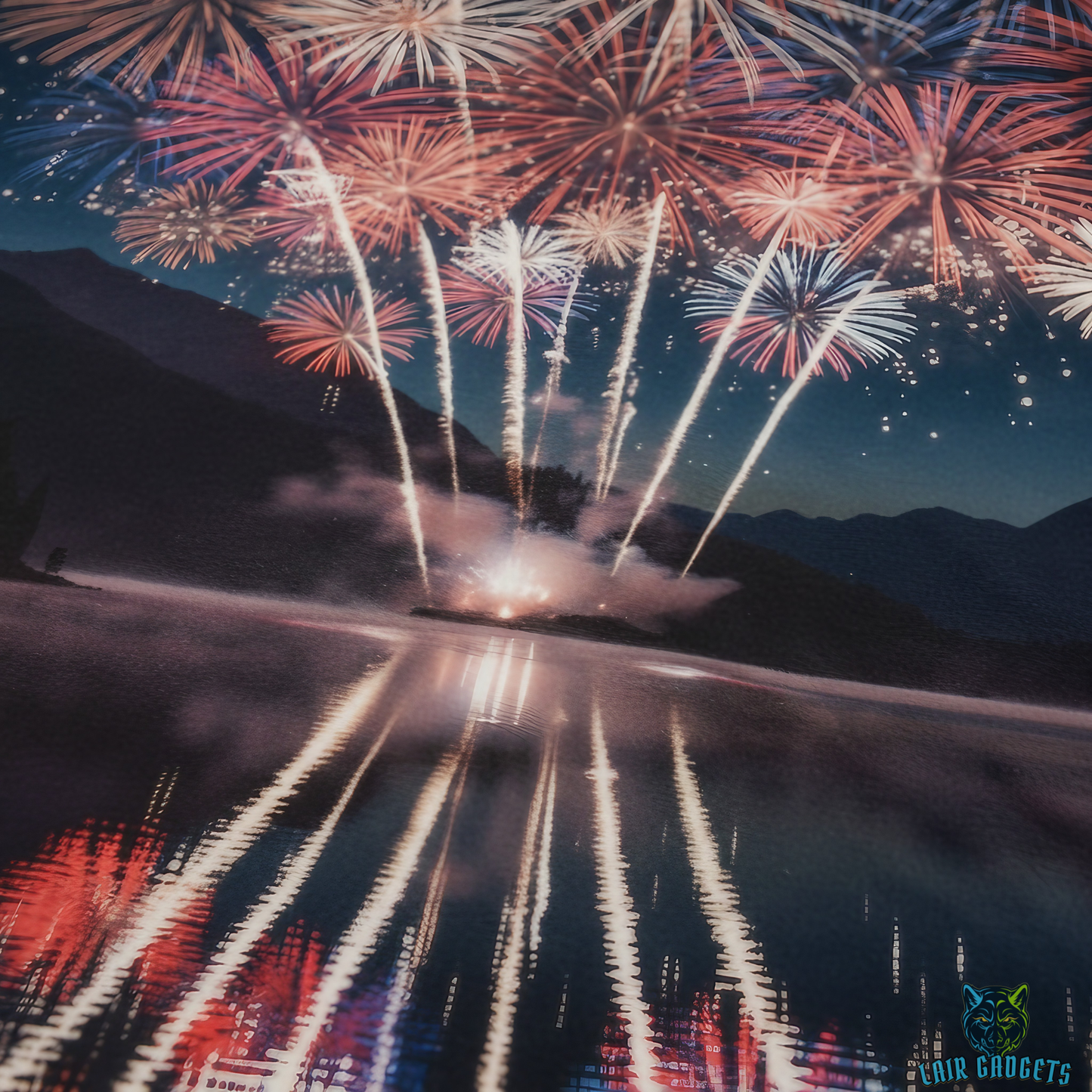 Fireworks Throw Blanket  – Patriotic Lake Celebration Decor – Soft Plush Americana Accent for Couch Bed Chair – by Lair Gadgets