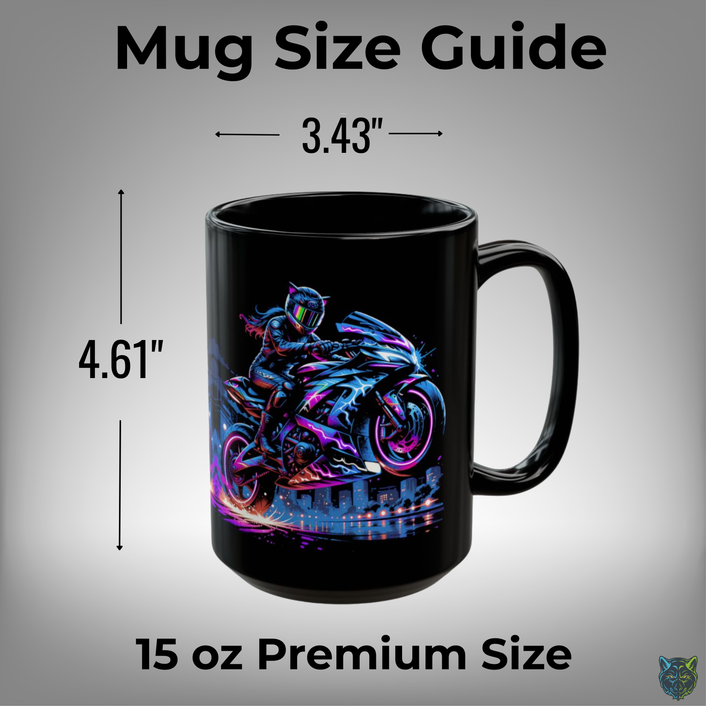Sport Bike Mug – Neon Motorcycle Coffee Mug for Riders and Street Bike Fans – 15oz – by Lair Gadgets