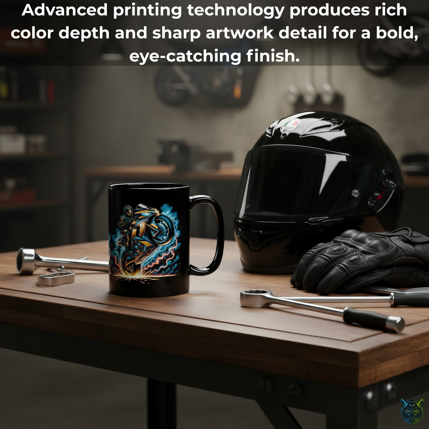 Motorcycle Wheelie Mug – Sport Bike Coffee Mug for Motorcycle Riders and Racing Fans – 15oz – by Lair Gadgets