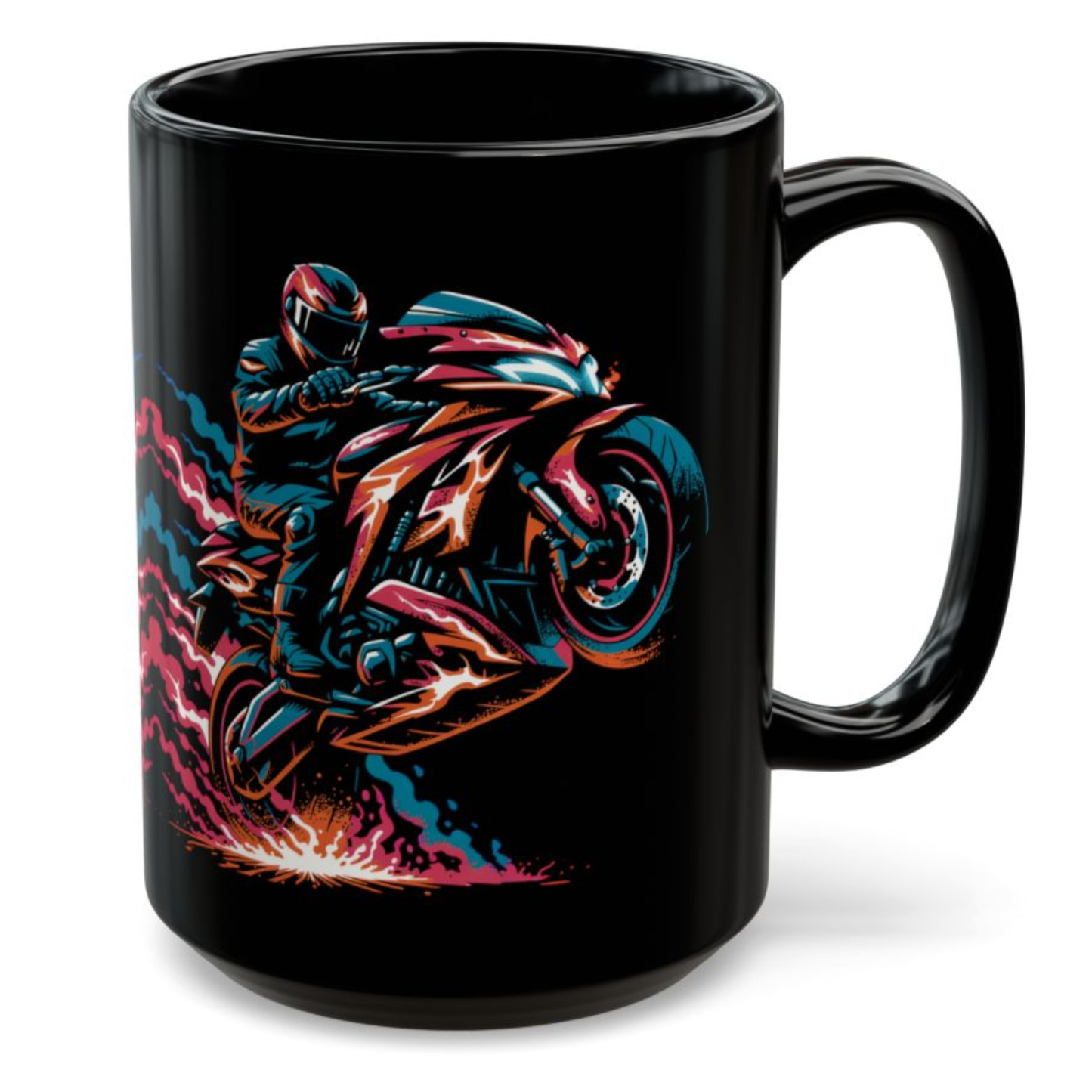 Sport Bike Wheelie Mug – Motorcycle Rider Coffee Mug for Sportbike Enthusiasts and Racing Fans – 15oz – by Lair Gadgets