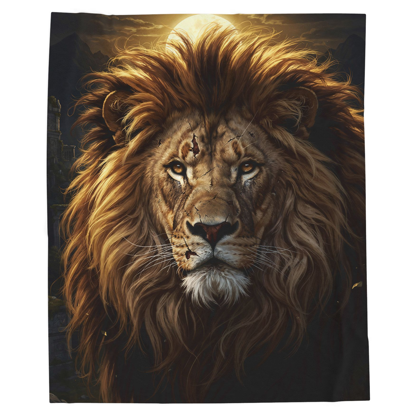 Lion Throw Blanket – Plush Wildlife Blanket for Couch Bed Sofa – Majestic Lion Portrait Decor – Sovereign Mane by Lair Gadgets