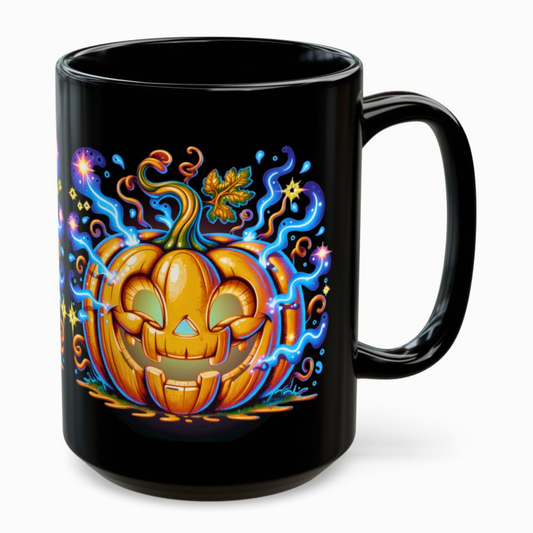 Jack O Lantern Mug Cute Halloween Pumpkin Design 15oz Ceramic