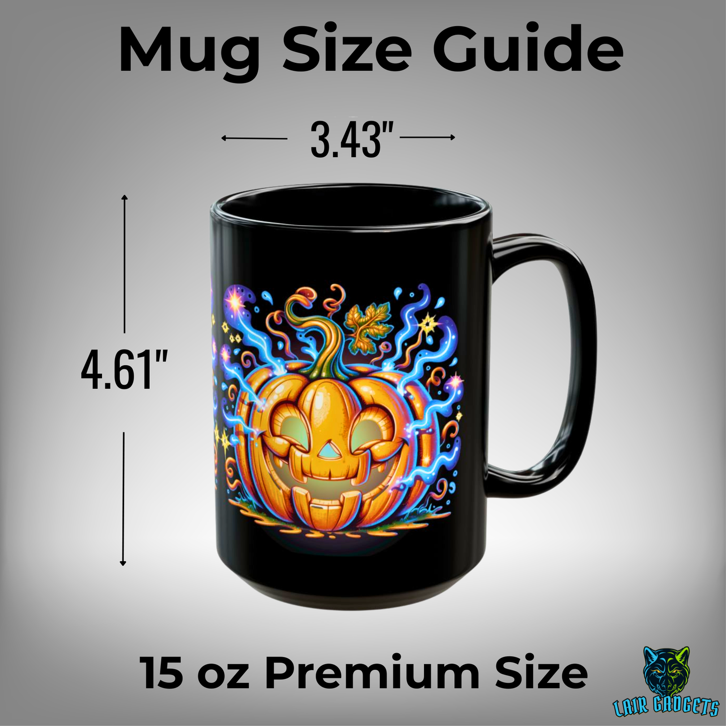 Jack O Lantern Mug Cute Halloween Pumpkin Design 15oz Ceramic