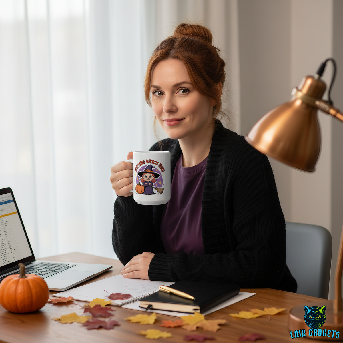 Resting Witch Face Coffee Mug – 15oz White Ceramic