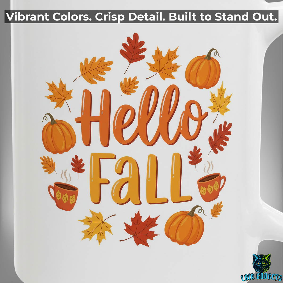 Hello Fall Pumpkin Coffee Mug – 15oz White Ceramic
