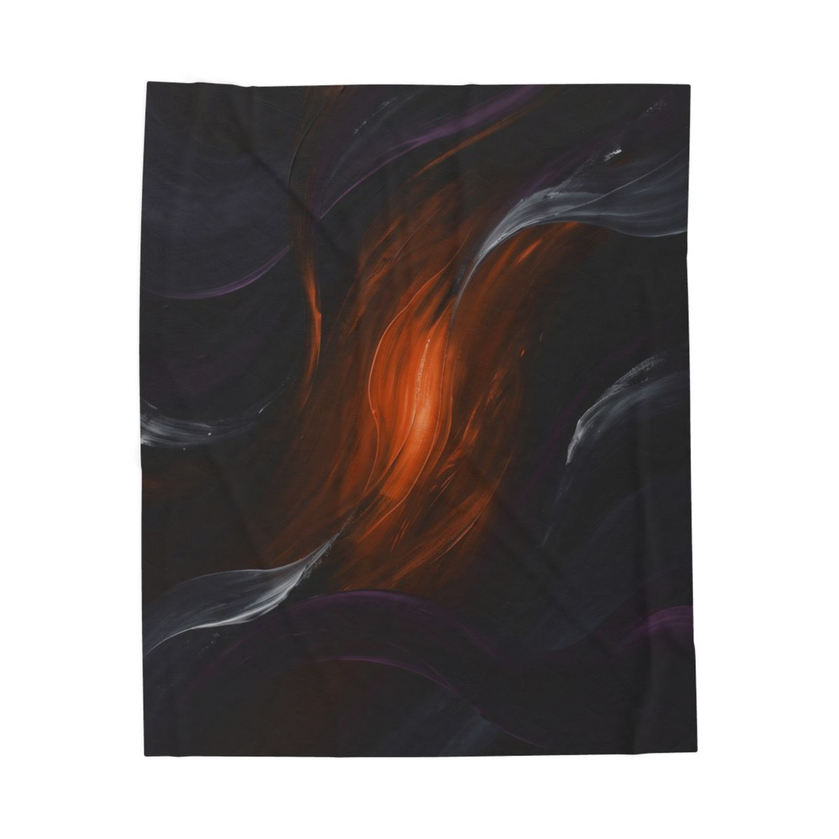 Abstract Throw Blanket Modern Black Orange Decor 60x80 Plush