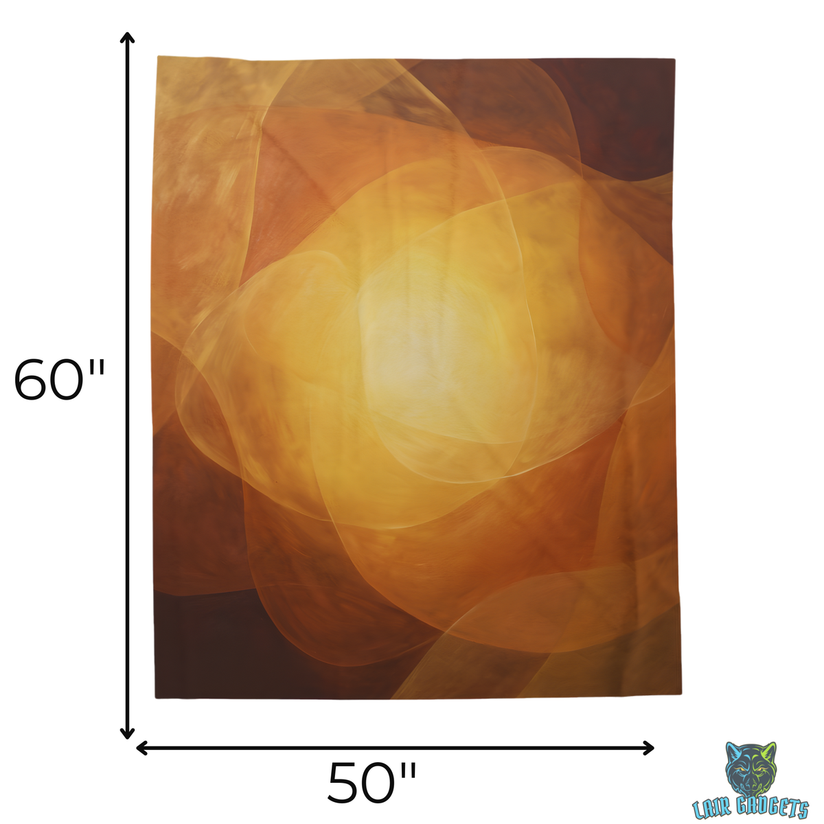 Abstract Throw Blanket Golden Modern Decor Plush