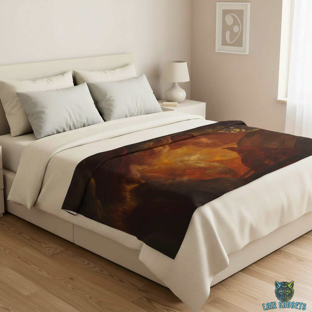 Mystical Forest Canyon Plush Throw Blanket Cinematic Fantasy Decor