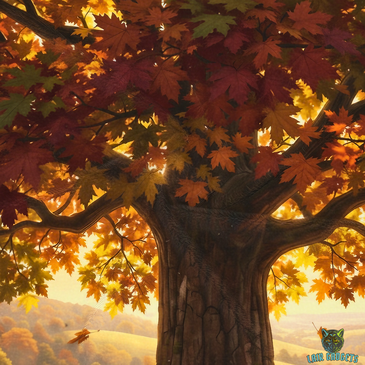 Autumn Oak Tree Pumpkin Countryside Plush Throw Blanket Fall Decor