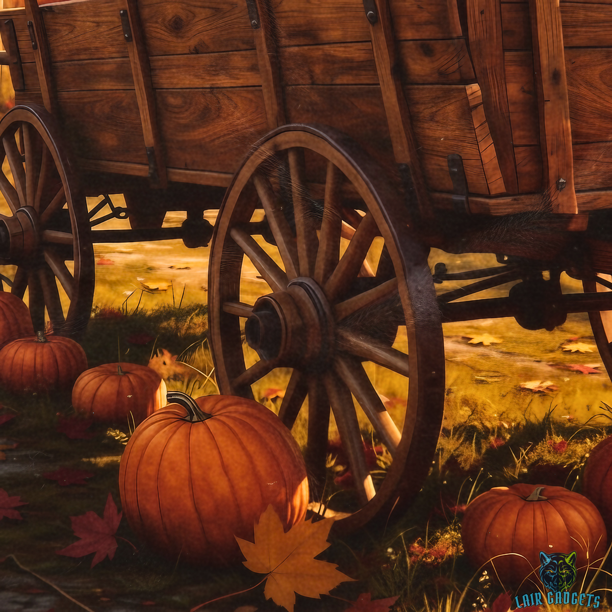 Rustic Pumpkin Harvest Wagon Countryside Plush Throw Blanket