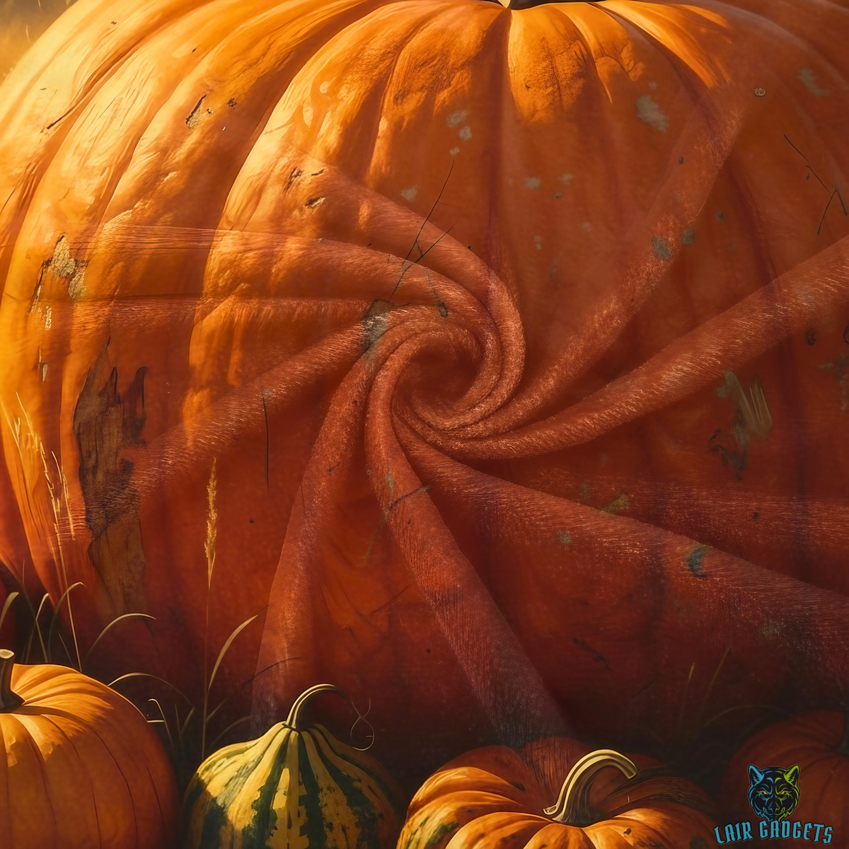 Giant Heirloom Pumpkin Harvest Field Plush Throw Blanket